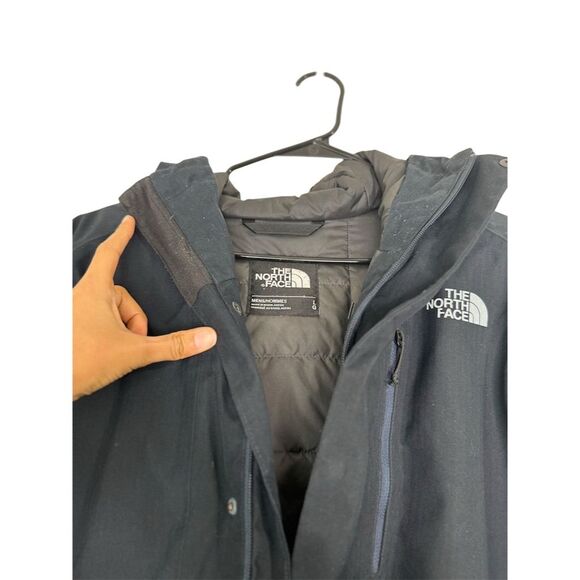 The North Face Men's Large Black Puffer Jacket Hooded Winter Coat - Picture 7 of 13